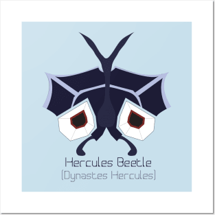 "Bug Eyes" - Hercules Beetle (Blue) Posters and Art